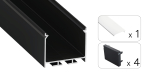 TEKKNI NORS Set, black, milky cover, 3 m