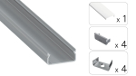 TEKKNI EGEN Set, silver, milky cover, 3 m