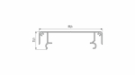 Lumines profile type LARGO M1 lacquered black, 1 m