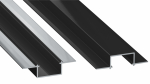 Profile LUMINES type HIRO black lacquered without perforation 3 m