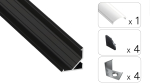 TEKKNI ARRE Set, black, milky cover, 3 m