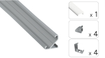 TEKKNI BARDE Set, silver, milky cover, 2.02 m
