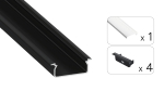TEKKNI TVED Set, black, transparent cover, 3 m