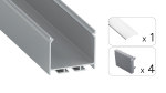 TEKKNI NORS Set, silver, transparent cover, 2.02 m