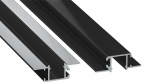 Lumines profile type MONO lacquered black, without perforation 3 m