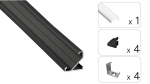 TEKKNI BARDE Set, black, transparent cover, 2.02 m