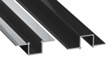 Profile LUMINES type GAUDI black lacquered without perforation 1 m