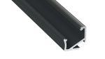 Lumines profile type H anodized black, 3 m