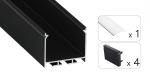 TEKKNI NORS Set, black, transparent cover, 2.02 m