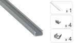TEKKNI IKKE Set, silver, milky cover, 2.02 m