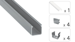 TEKKNI HELSE Set, silver, frozen cover, 2.02 m