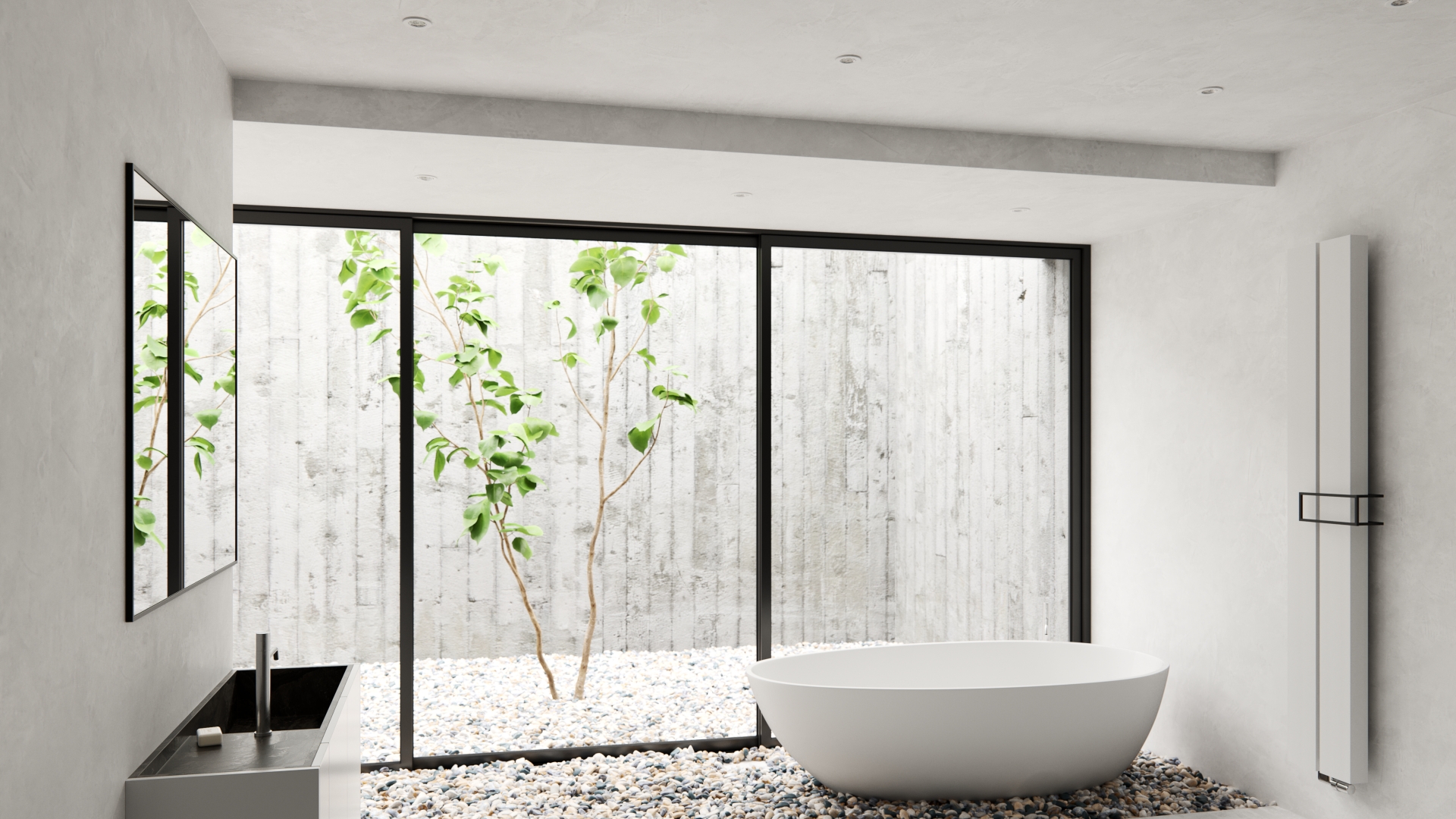Bathroom lighting with window